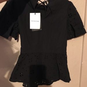 NEW Black Shirt & Tie On Back